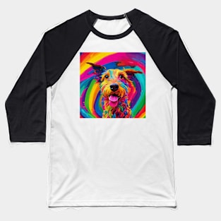 Abstract Rainbow Dog Baseball T-Shirt